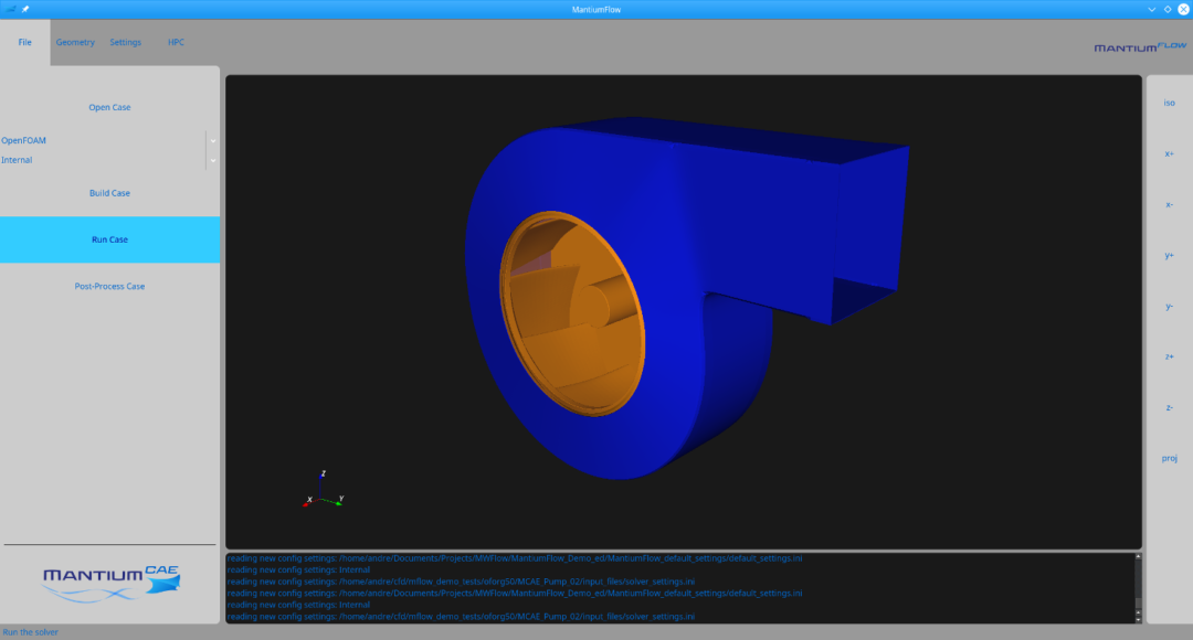 Execute CFD simulation of fan