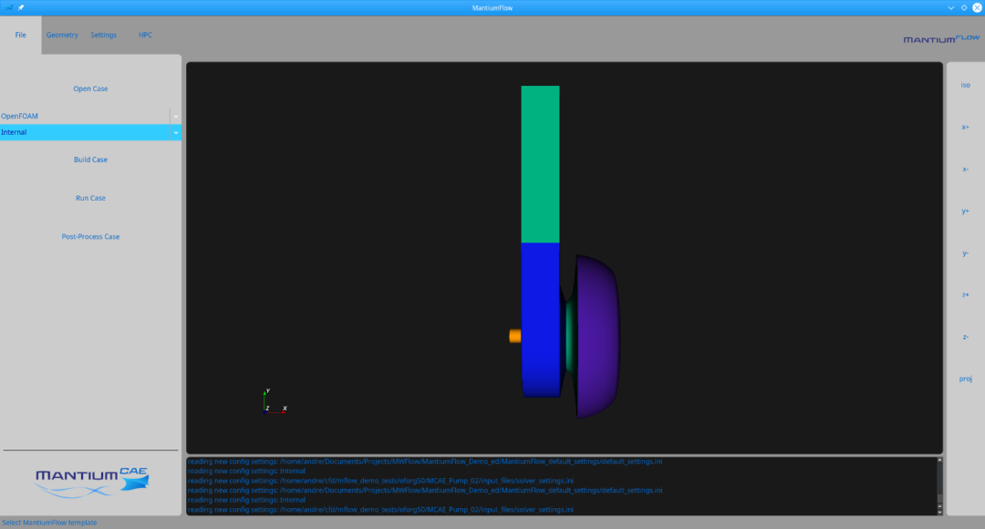 Select template for MantiumFlow for cfd simulation of fan.