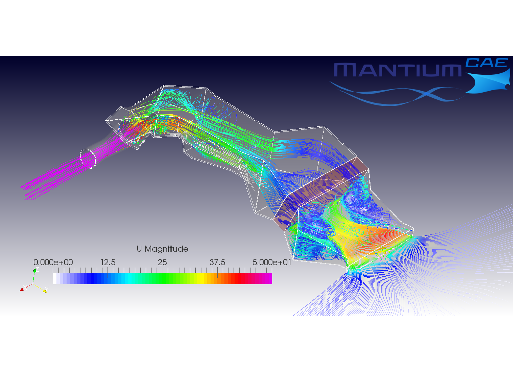 CFD Simulation Air Intake System Streamlines