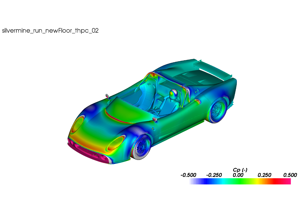 CFD Simulation Car Silvermine Cp Surface