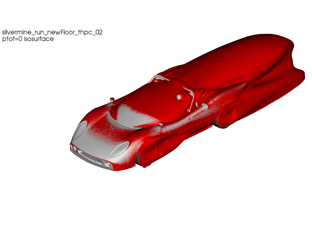 CFD Simulation Car Silvermine IsoSurfce Ptot